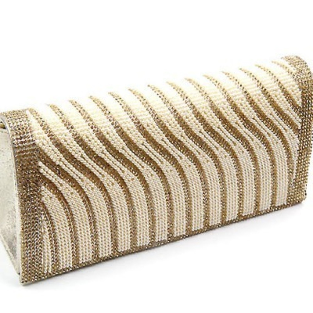 Sophia Collection Gold Stone & Pearl Clutch Bag - Picture 2 of 8